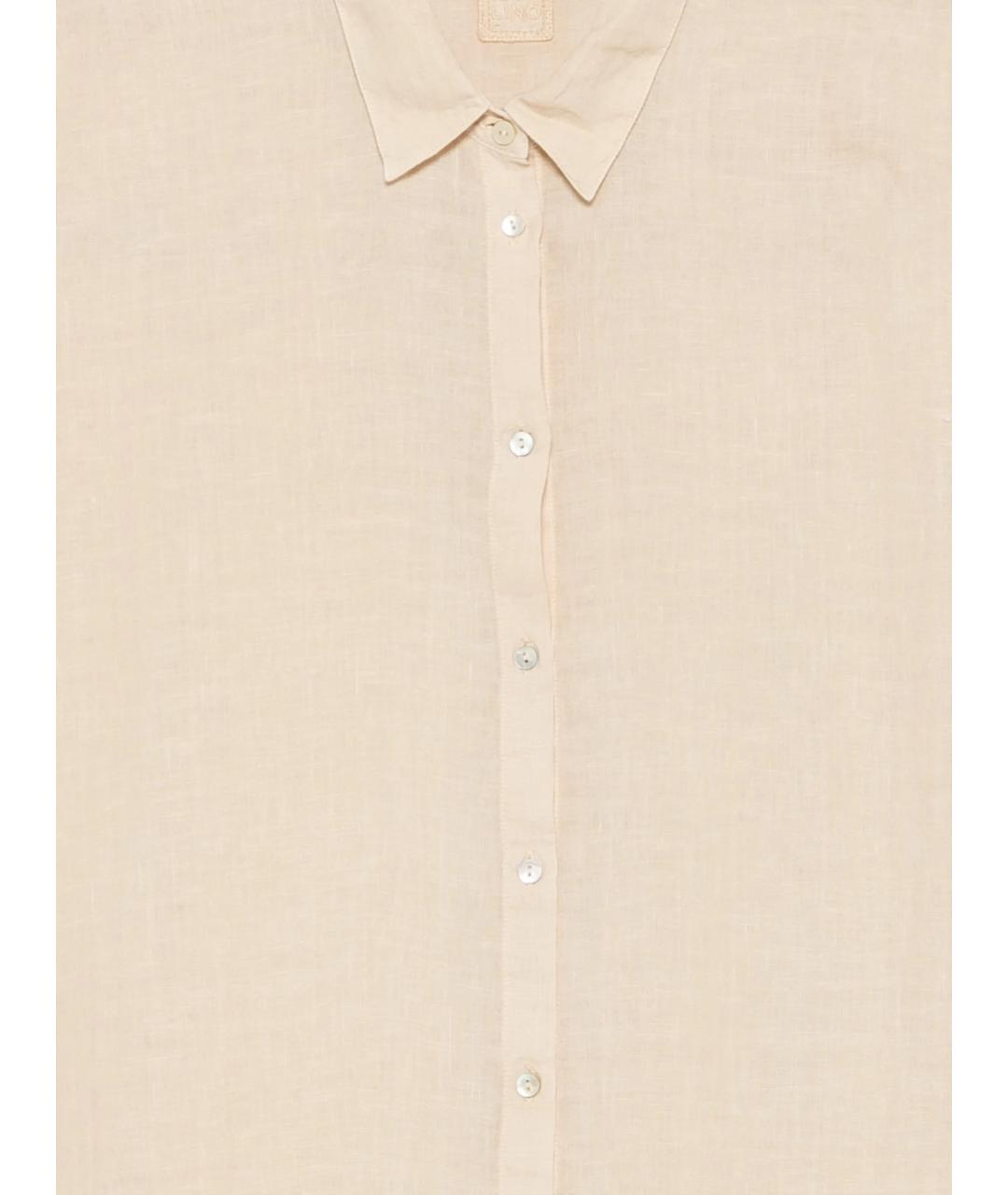 120% LINO Бежевая льняная рубашка, фото 3