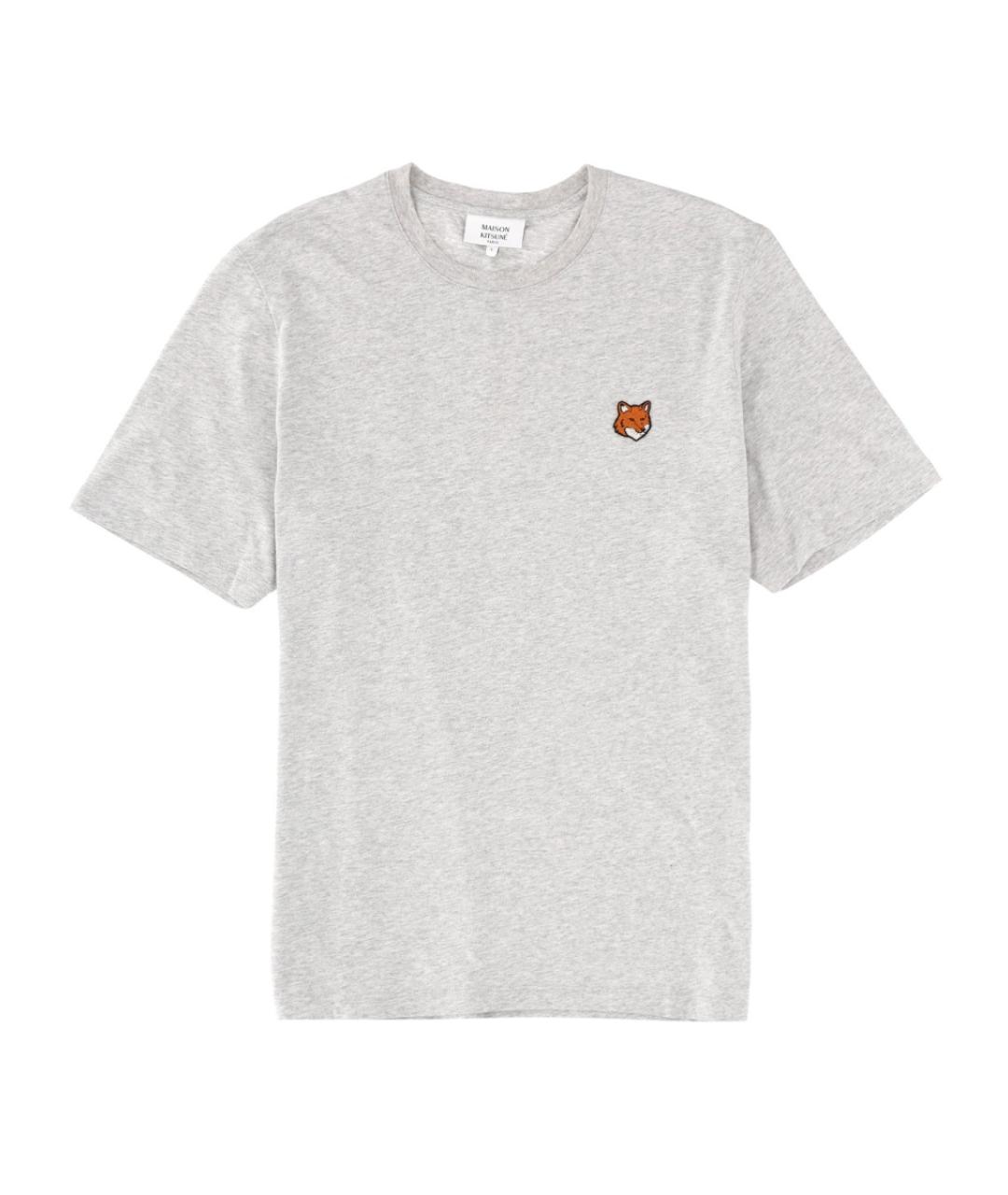 MAISON KITSUNE Серая хлопковая футболка, фото 1