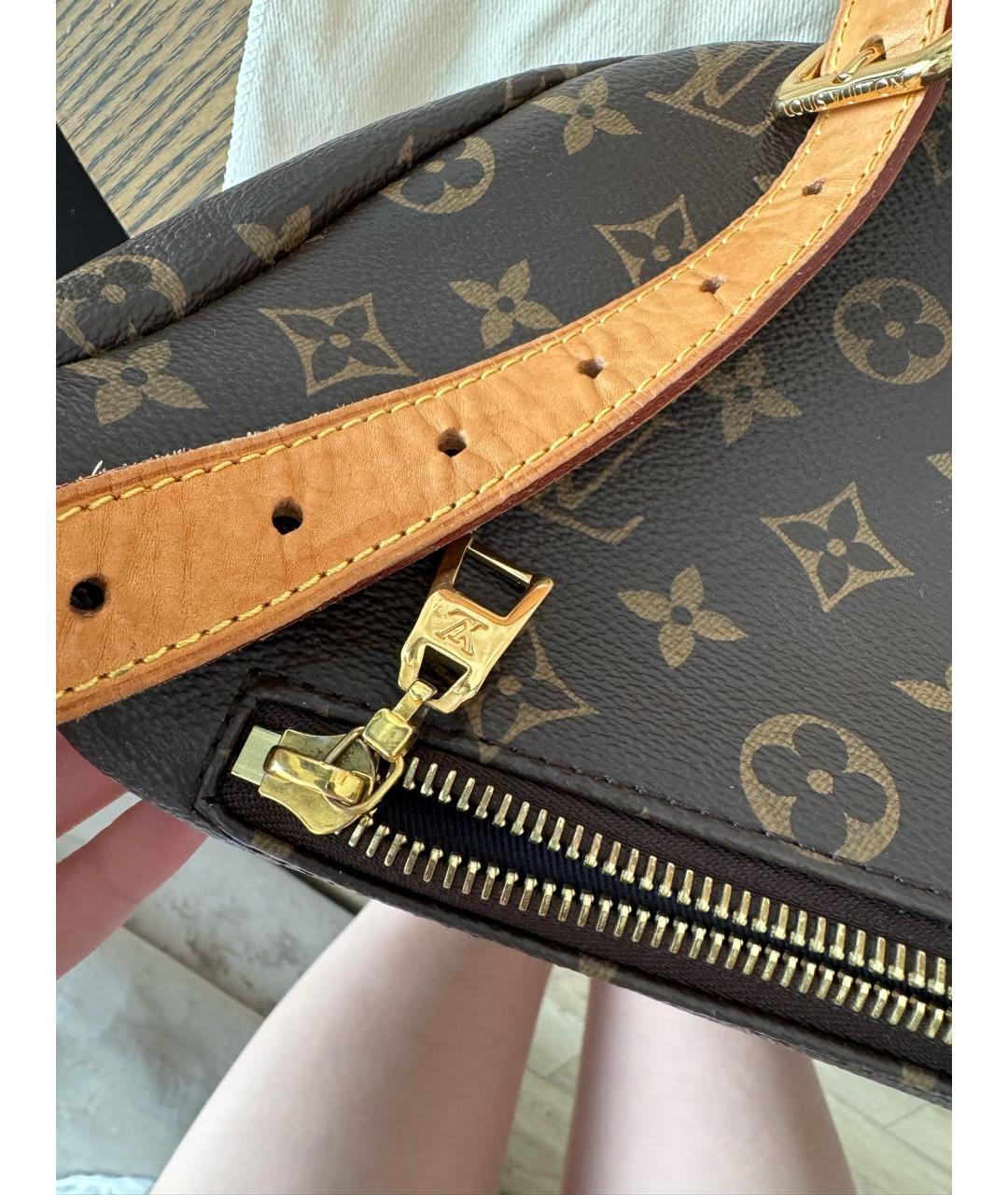 LOUIS VUITTON Коричневая кожаная поясная сумка, фото 4