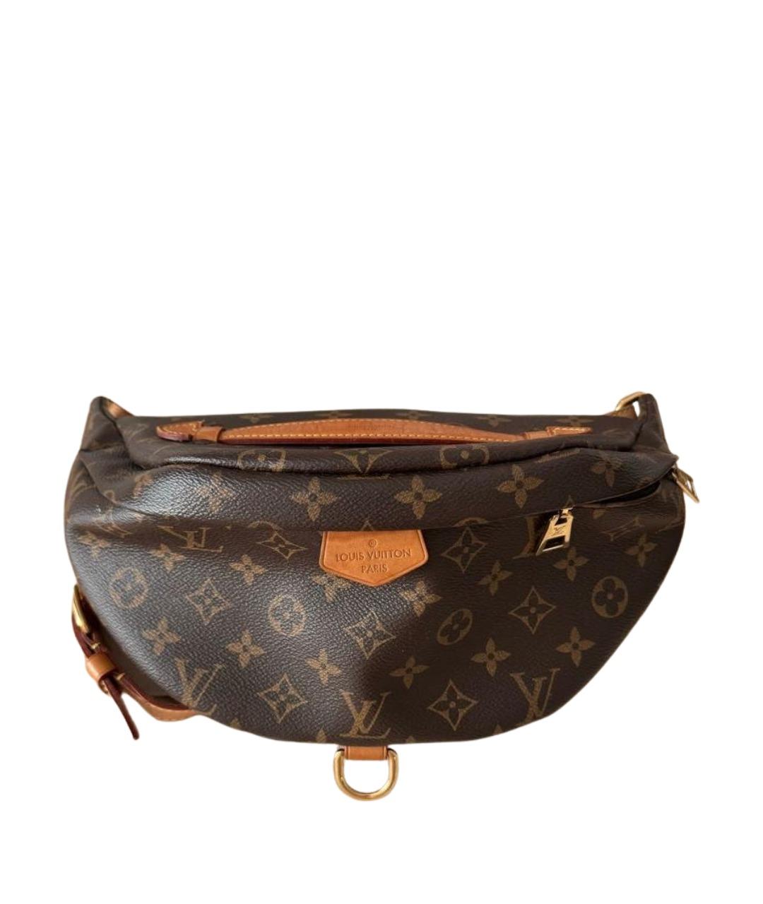 LOUIS VUITTON Коричневая кожаная поясная сумка, фото 1