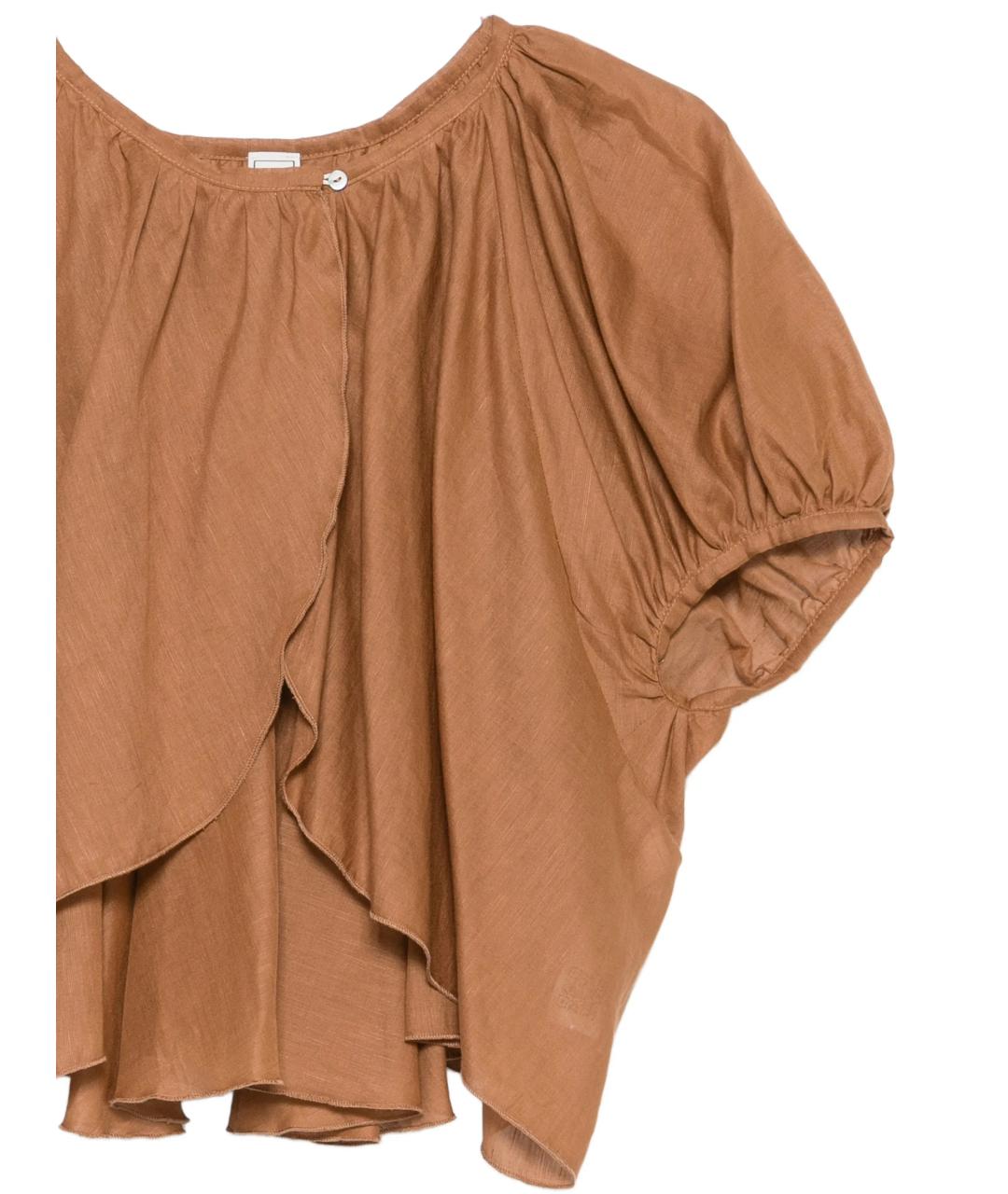 120% LINO Коричневая льняная рубашка, фото 3