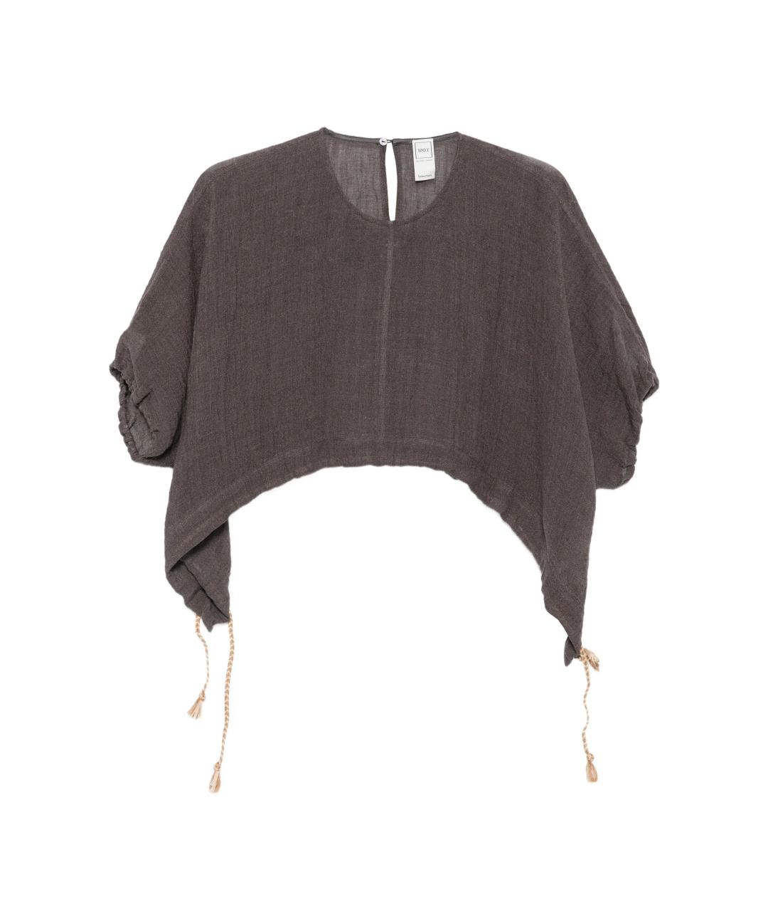 120% LINO Коричневая льняная блузы, фото 1