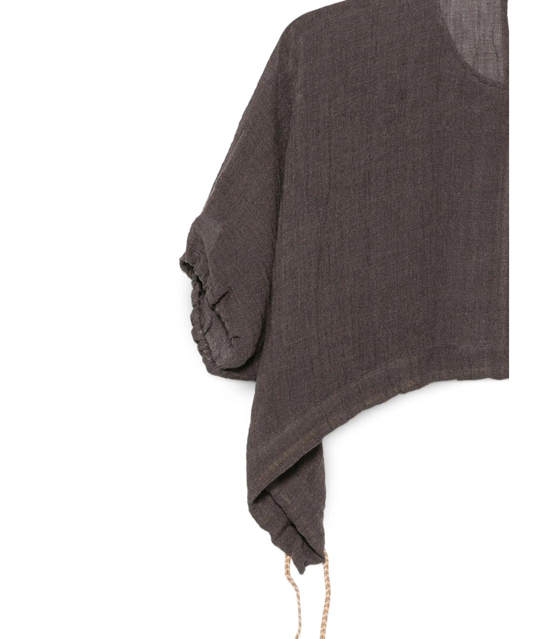 120% LINO Коричневая льняная блузы, фото 3