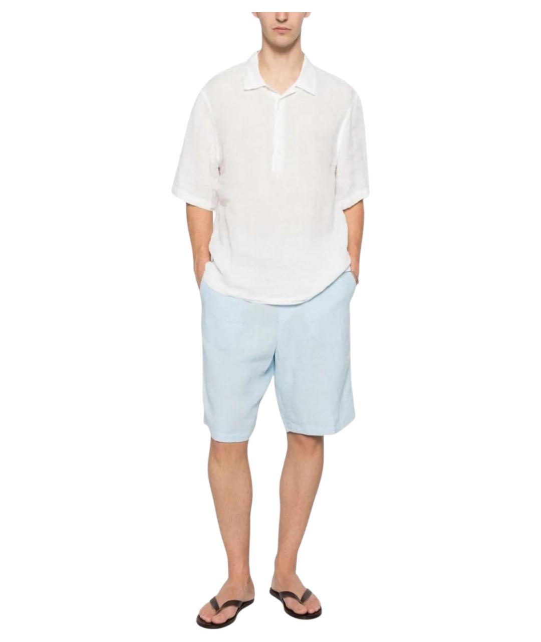 120% LINO Голубые льняные повседневные брюки, фото 2