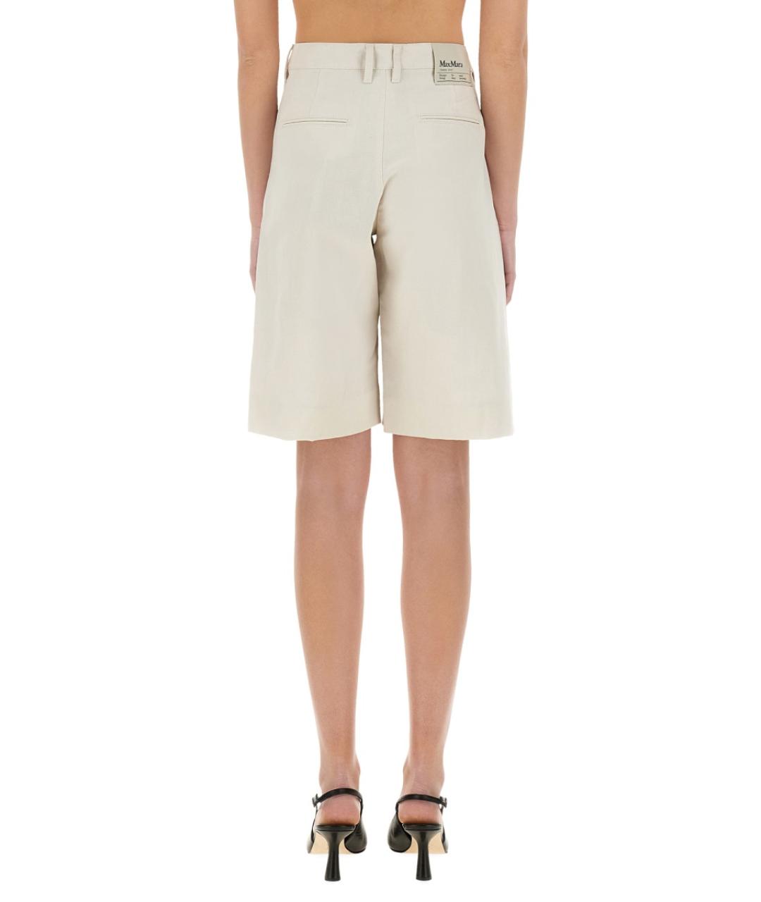 'S MAX MARA Бежевые хлопковые шорты, фото 3