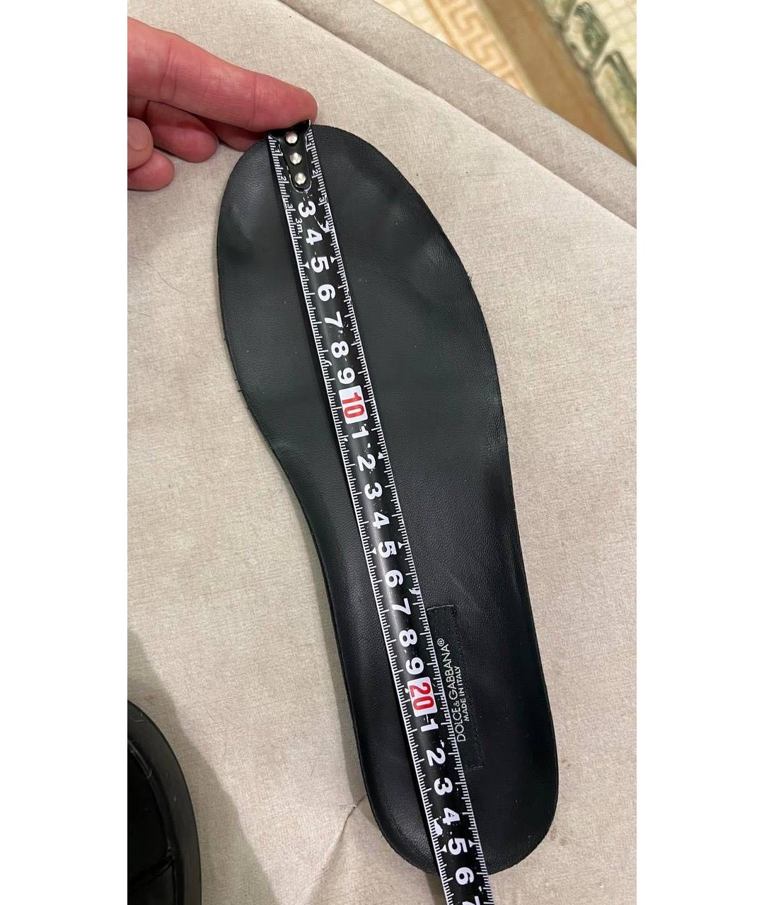 DOLCE&GABBANA Черные кожаные кеды, фото 7