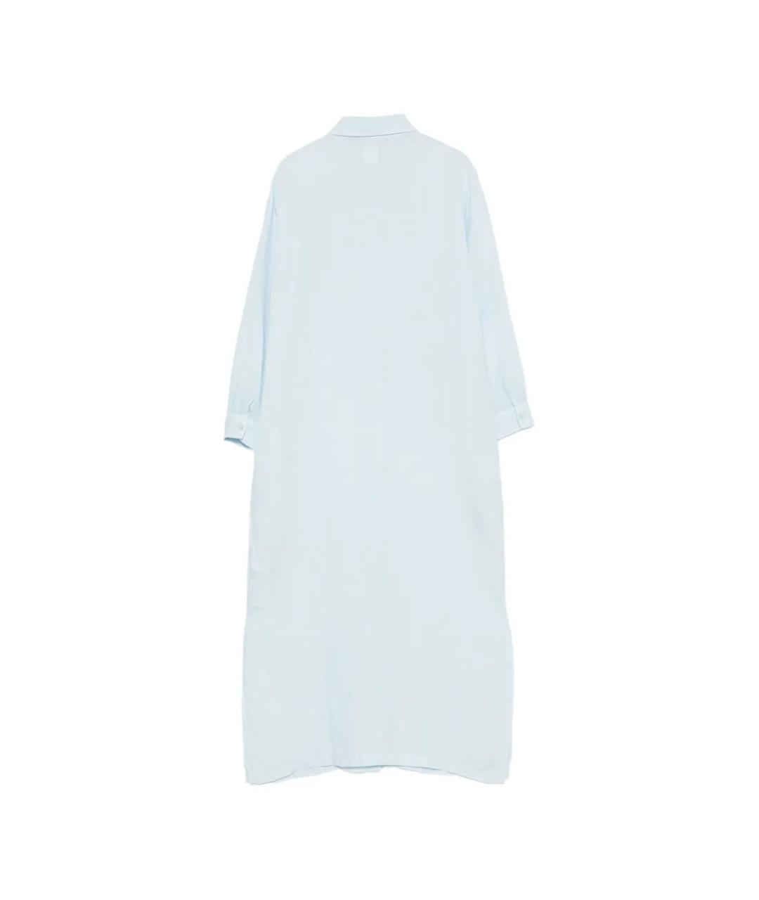 120% LINO Голубое льняное платье, фото 2