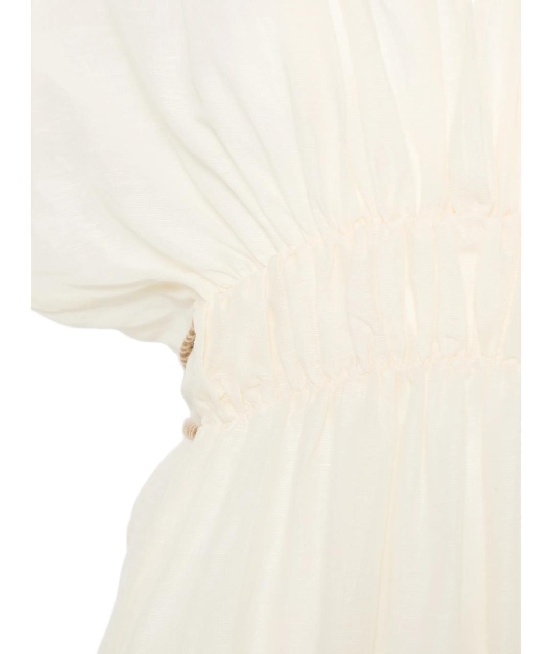 120% LINO Белое льняное платье, фото 3