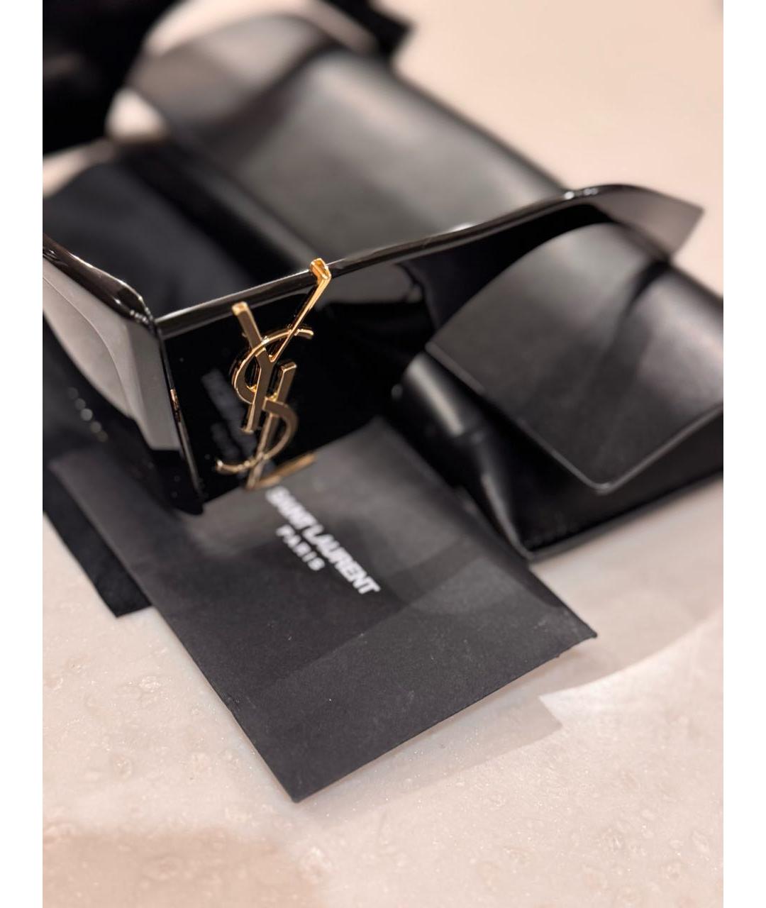 SAINT LAURENT Черные пластиковые солнцезащитные очки, фото 2