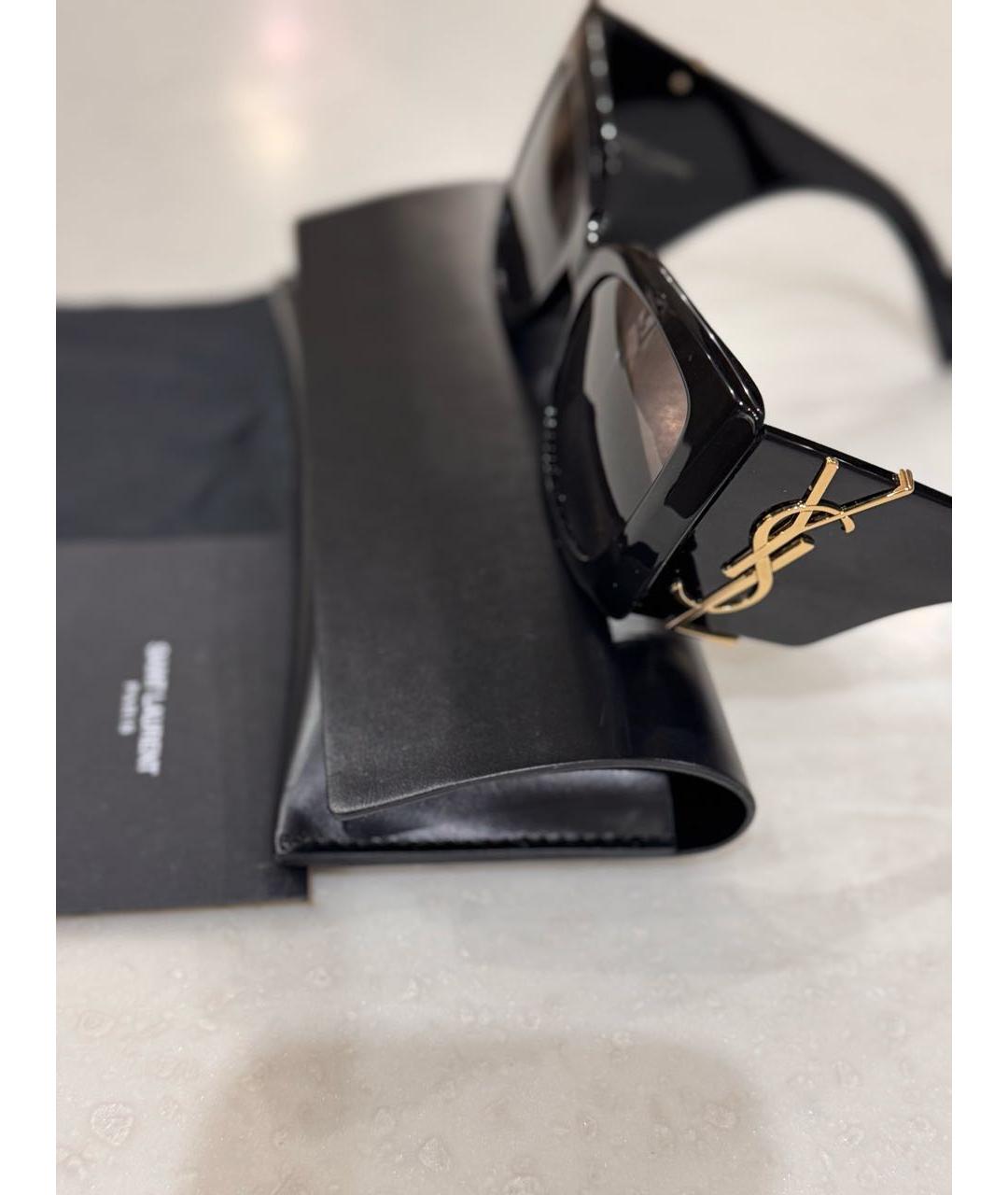 SAINT LAURENT Черные пластиковые солнцезащитные очки, фото 6