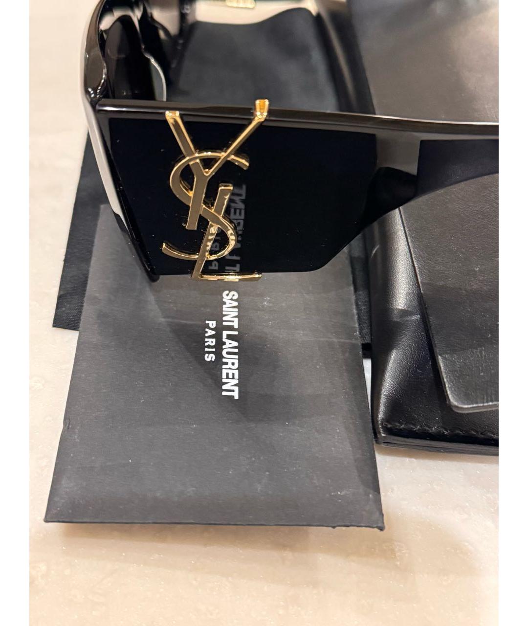 SAINT LAURENT Черные пластиковые солнцезащитные очки, фото 3