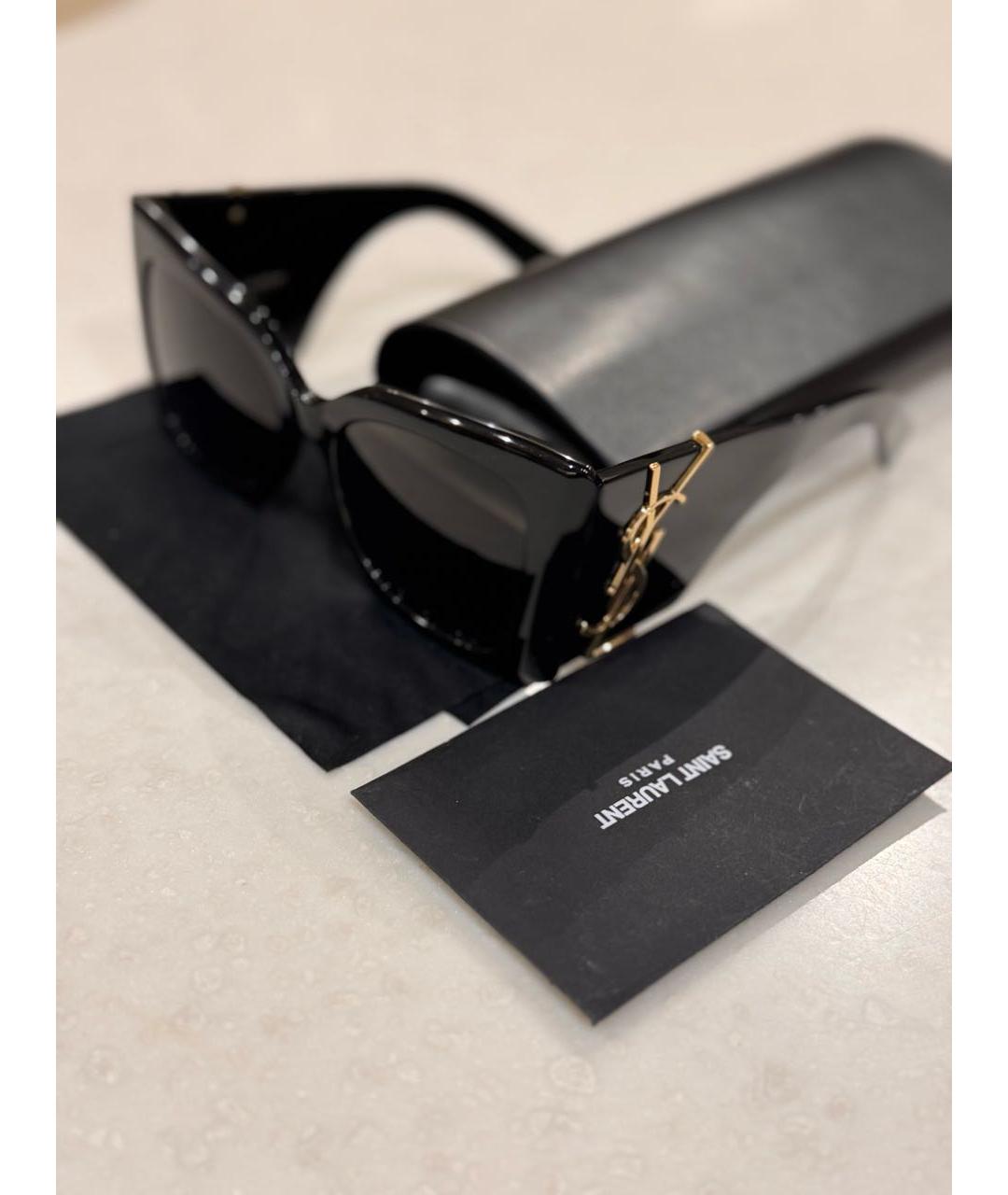 SAINT LAURENT Черные пластиковые солнцезащитные очки, фото 8