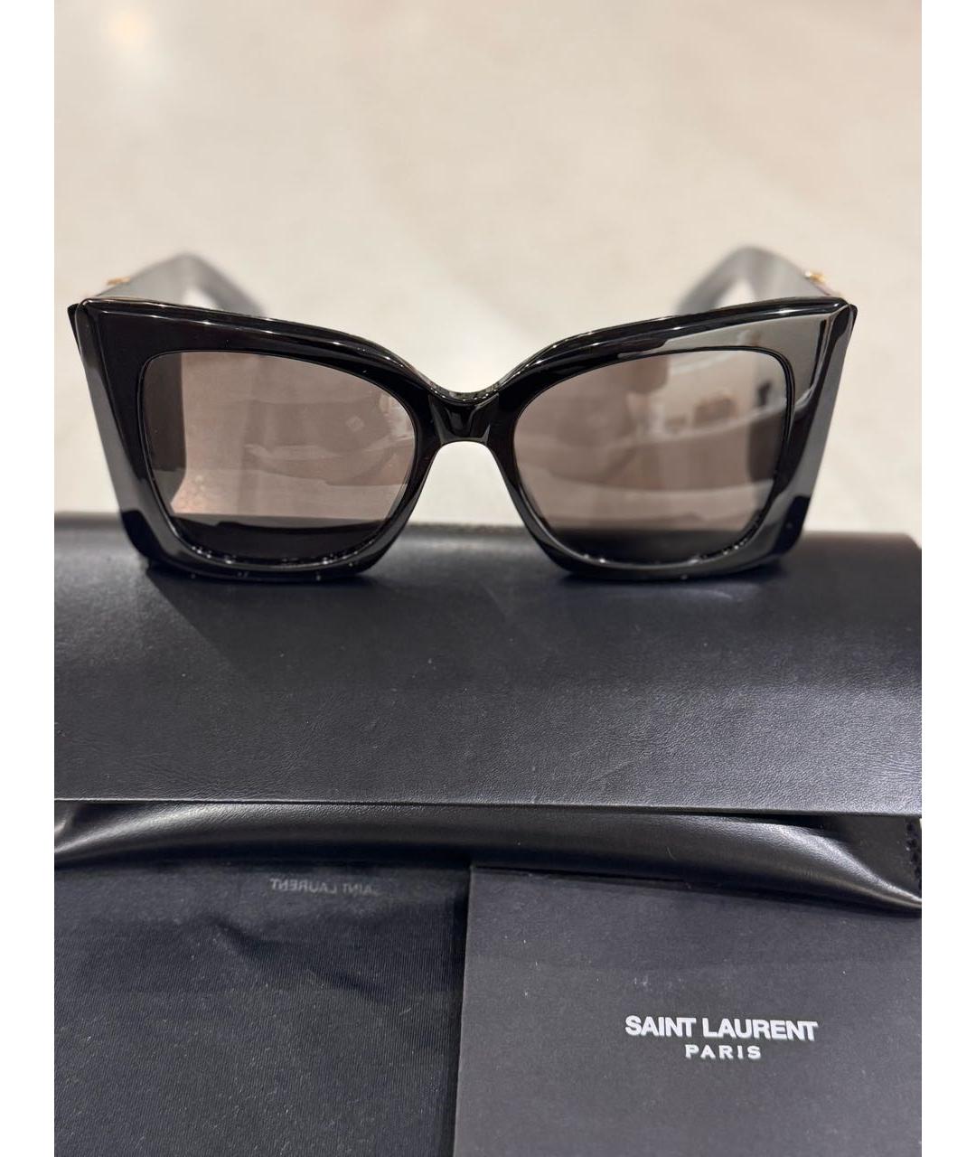 SAINT LAURENT Черные пластиковые солнцезащитные очки, фото 9