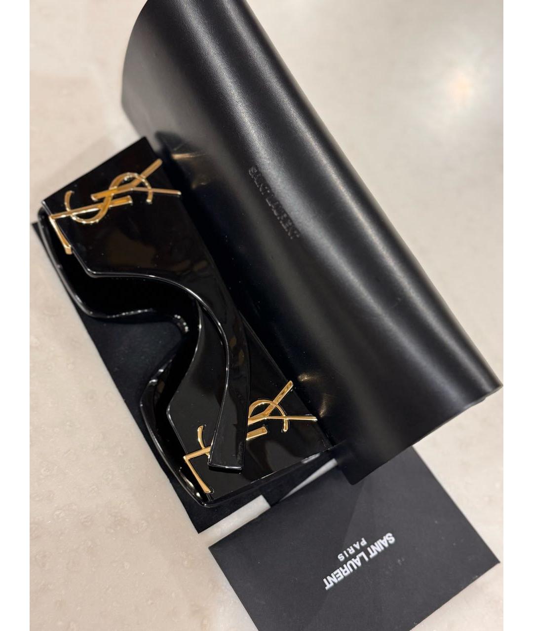 SAINT LAURENT Черные пластиковые солнцезащитные очки, фото 5