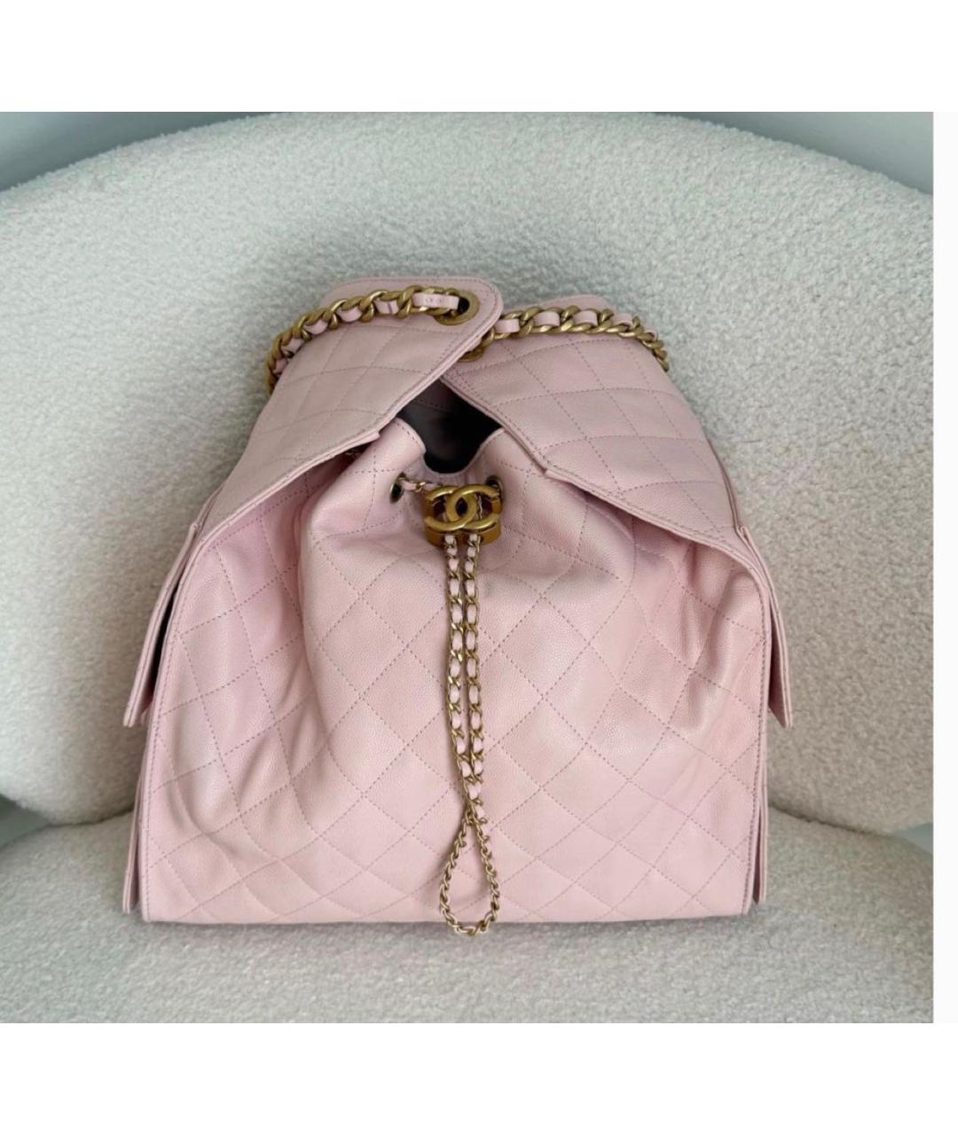 CHANEL Розовая кожаная сумка через плечо, фото 6