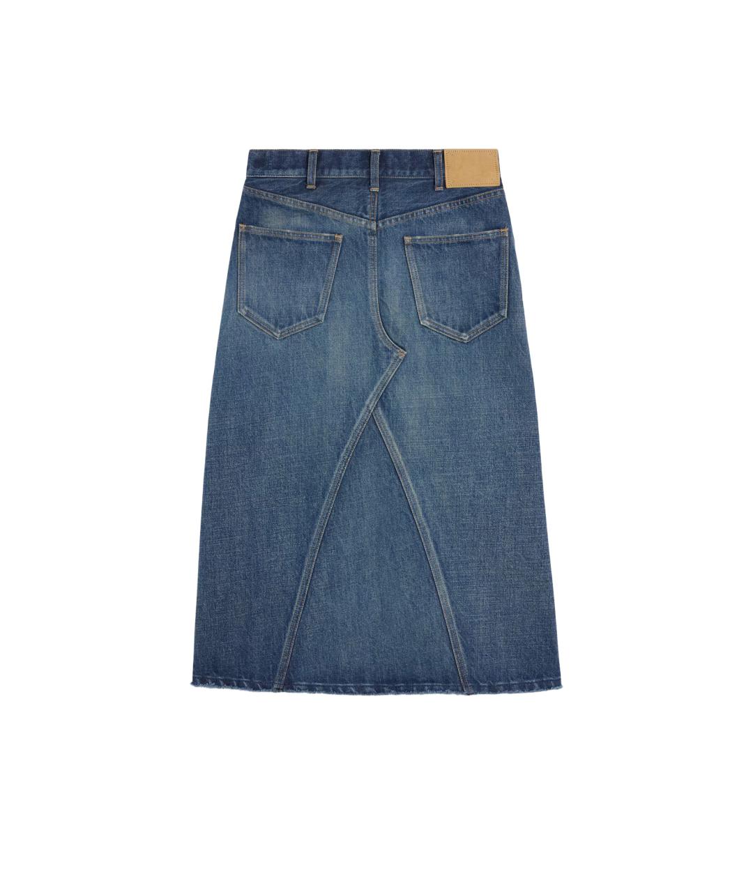 CELINE Синяя хлопковая юбка миди, фото 2
