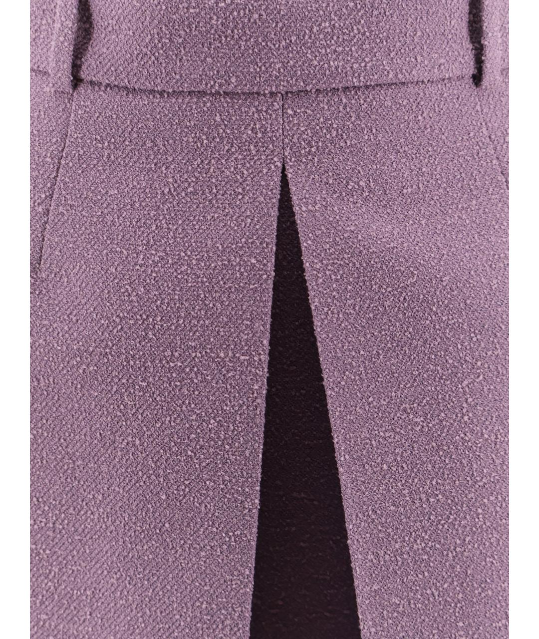 CHRISTIAN DIOR Фиолетовая шерстяная юбка мини, фото 3