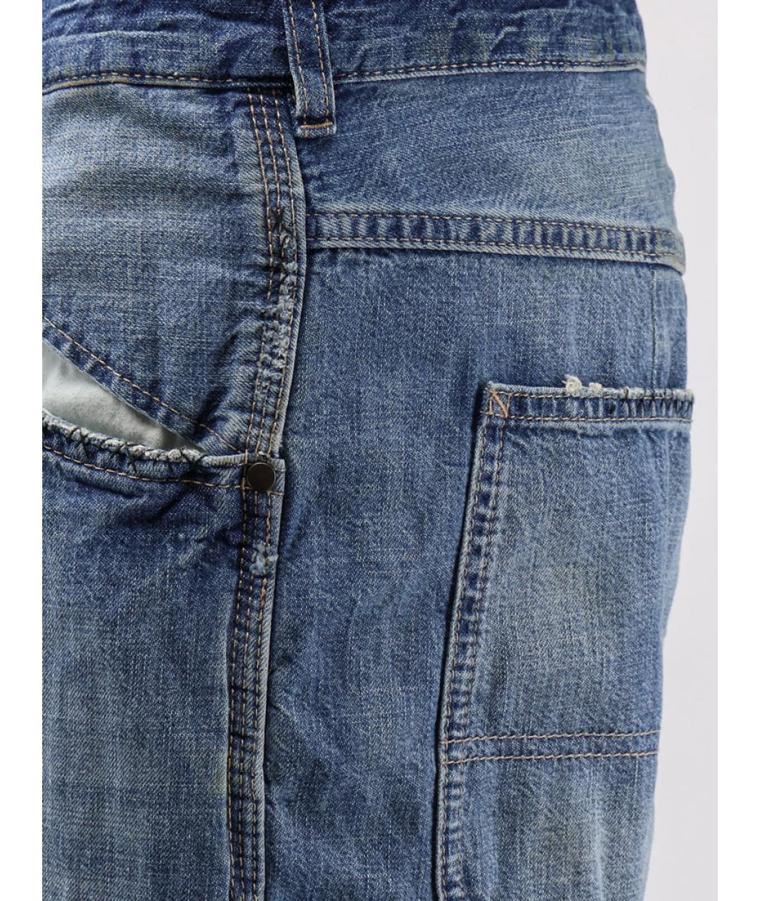 MAISON MARGIELA Синие хлопковые прямые джинсы, фото 3