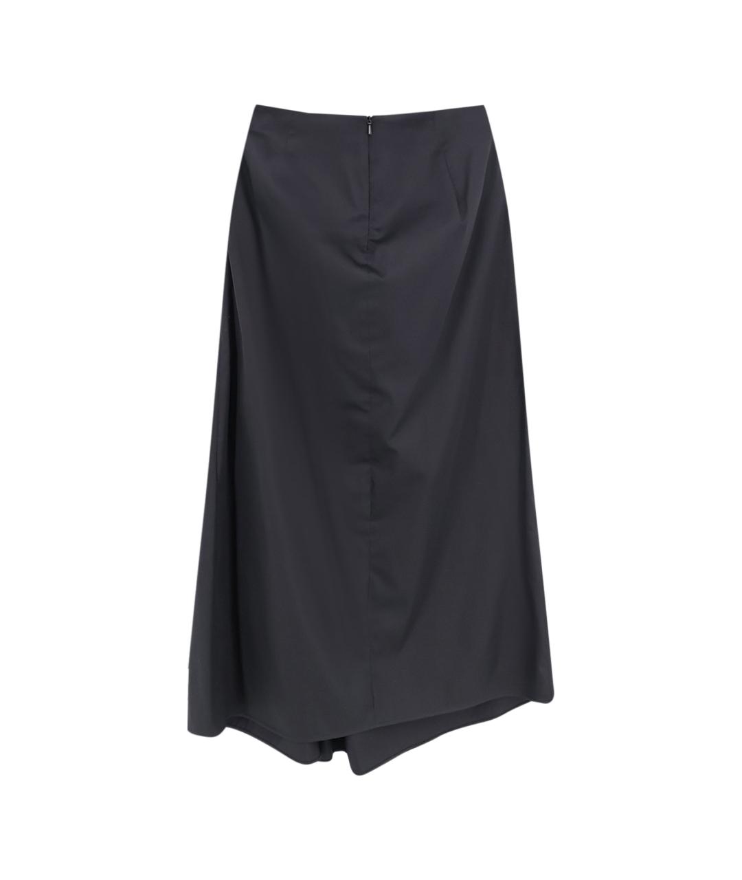 MAX MARA Черная хлопковая юбка миди, фото 2