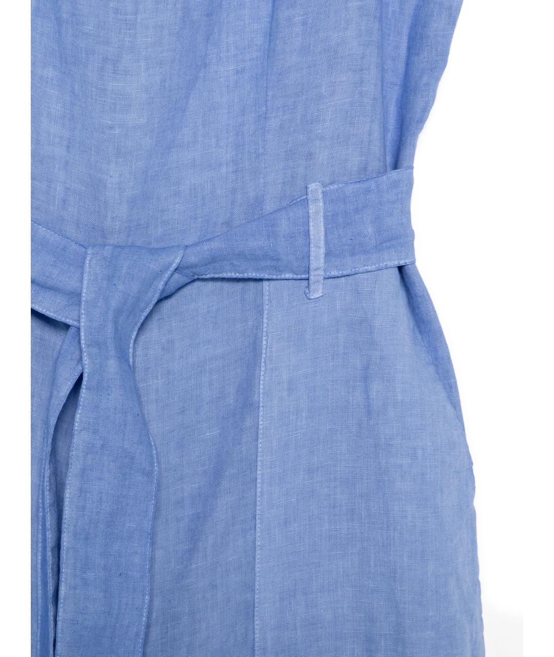 120% LINO Синий льняной комбинезон, фото 3