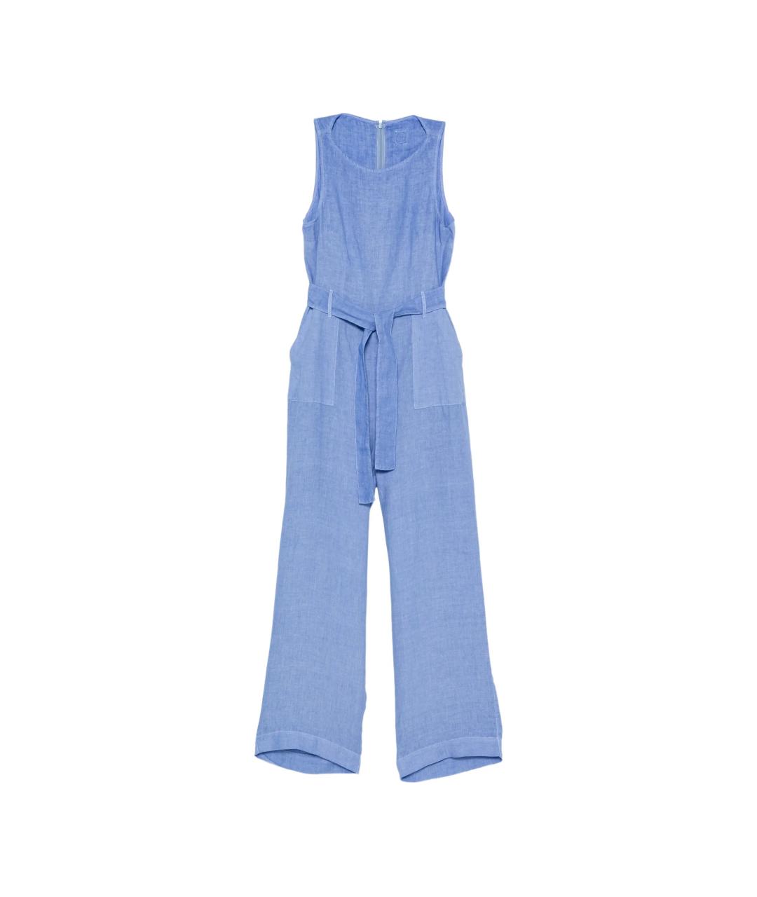 120% LINO Синий льняной комбинезон, фото 1