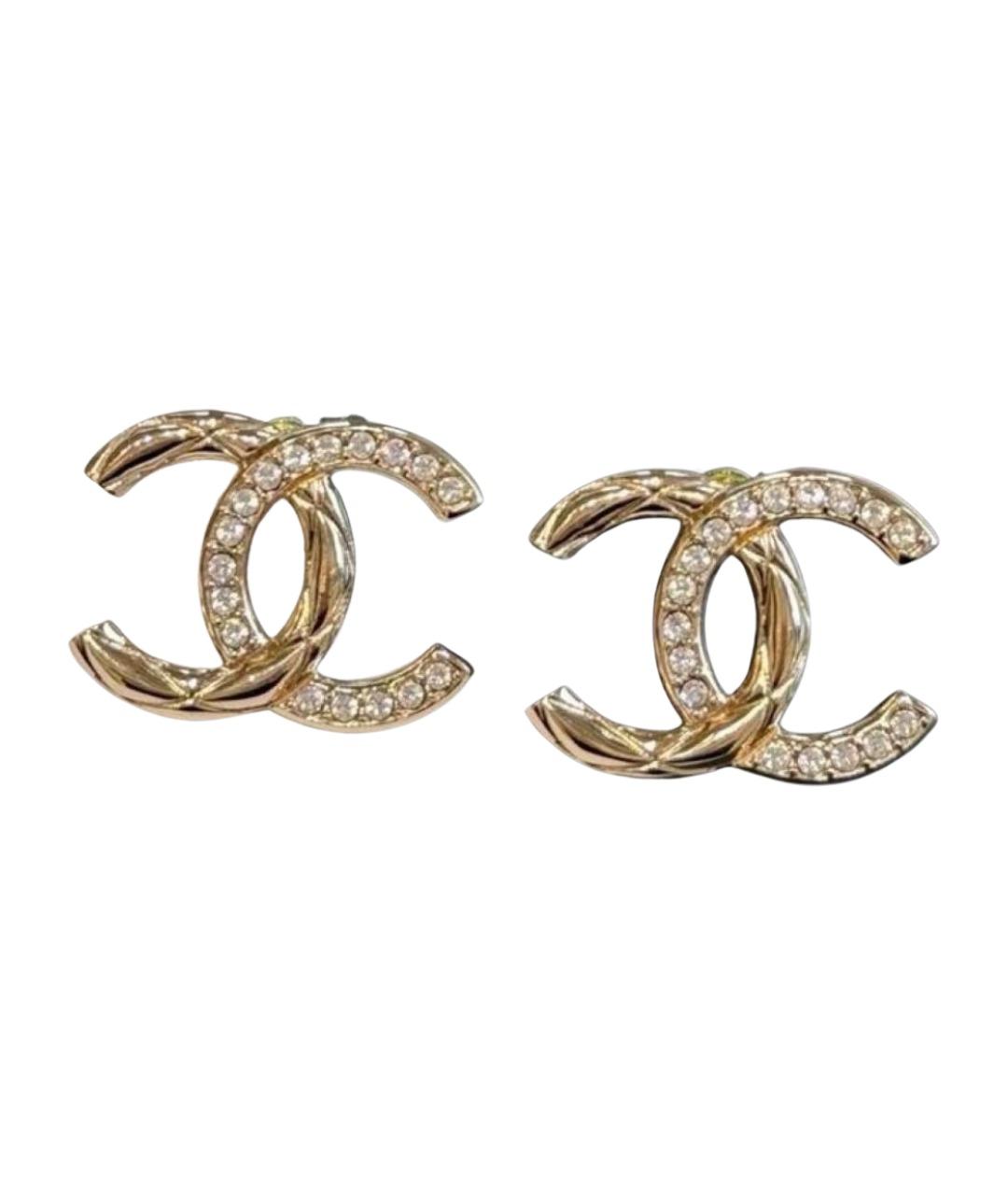 CHANEL Золотые металлические серьги, фото 1
