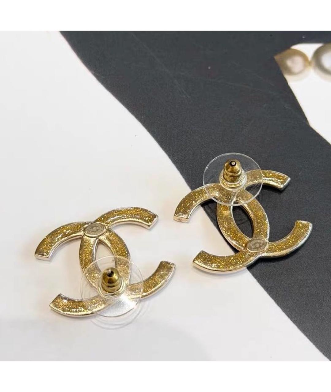 CHANEL Золотые металлические серьги, фото 5