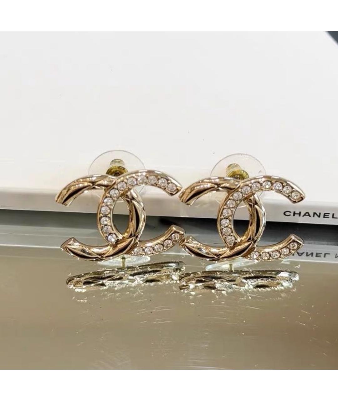 CHANEL Золотые металлические серьги, фото 4