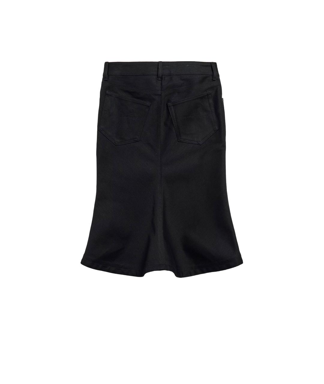 BALENCIAGA Черная хлопковая юбка миди, фото 2