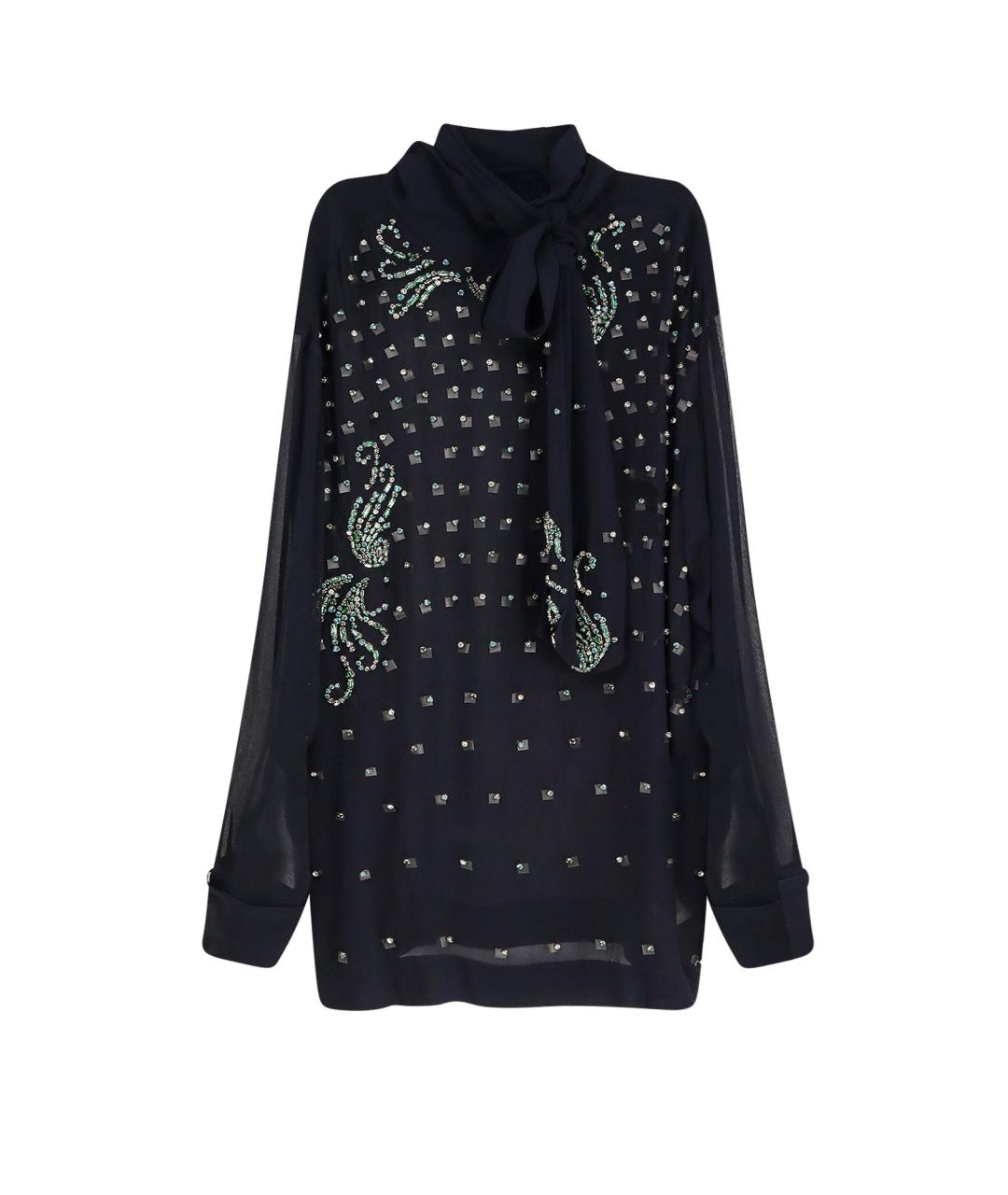 DRIES VAN NOTEN Синяя вискозная рубашка, фото 1