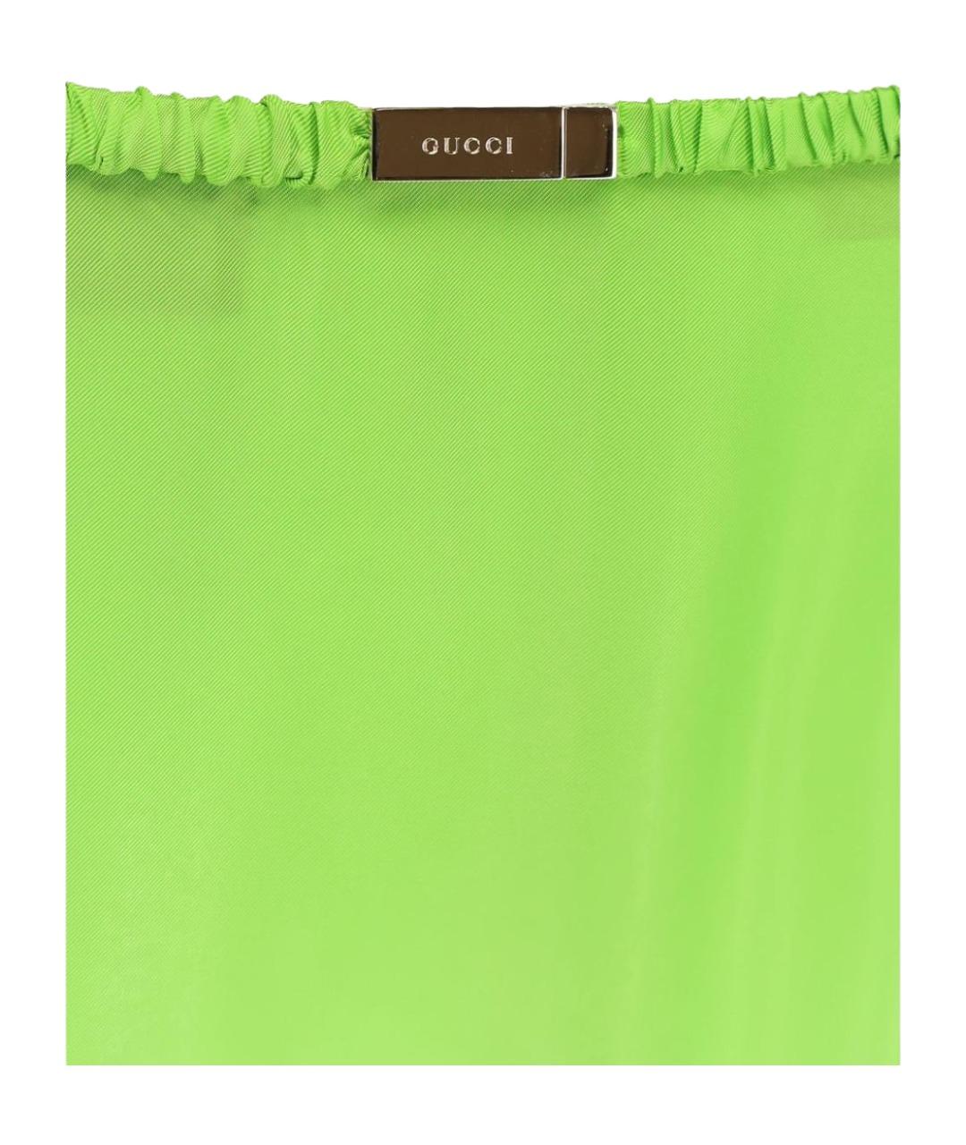 GUCCI Зеленая вискозная юбка миди, фото 3
