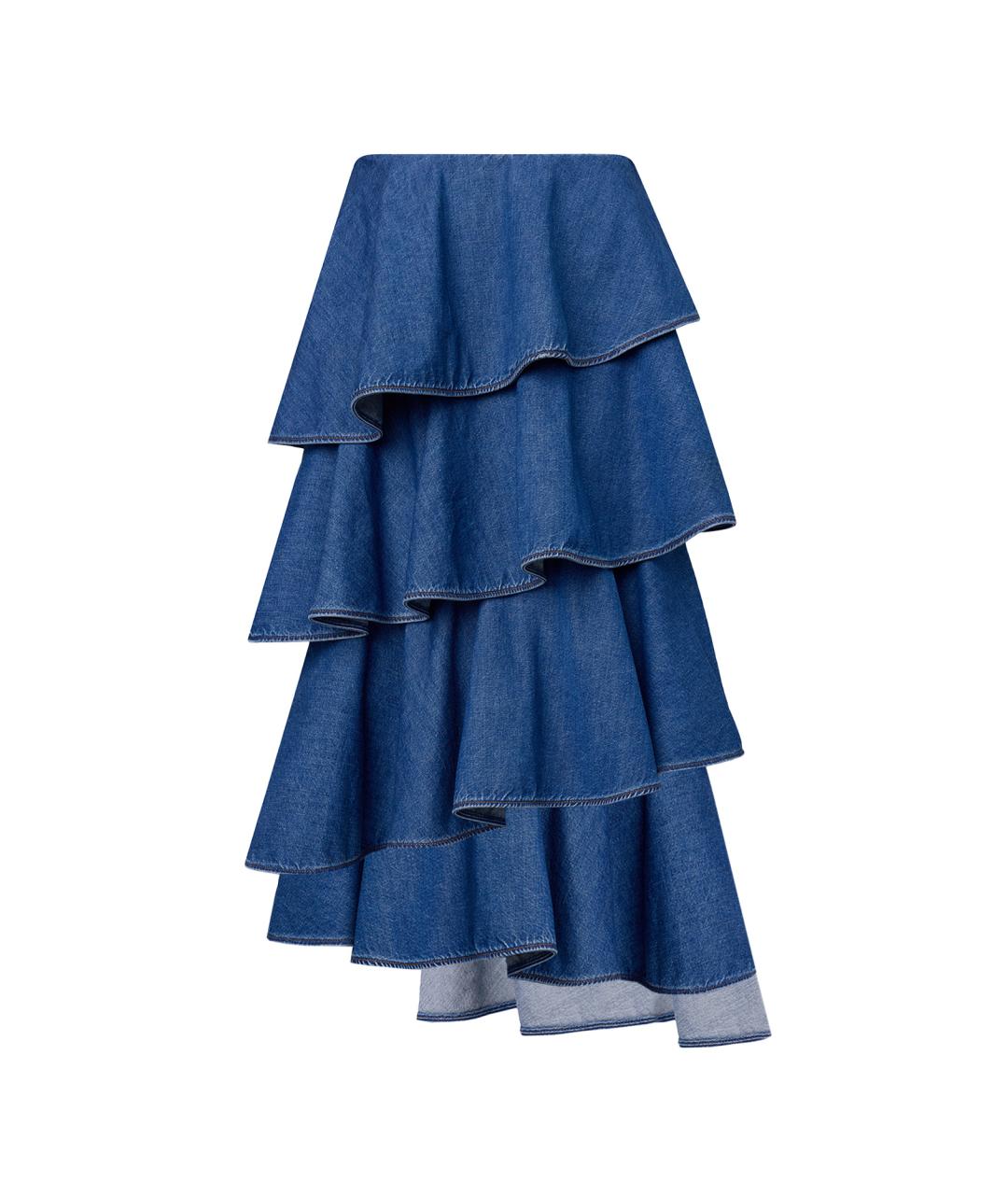 ALAIA Синяя хлопковая юбка макси, фото 2