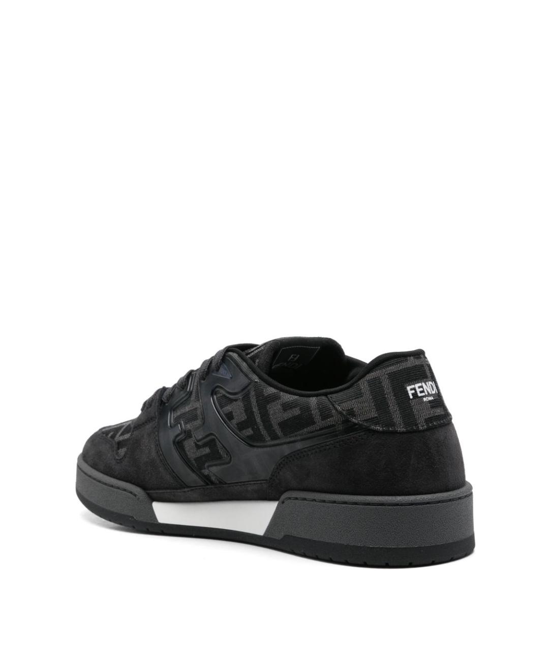 FENDI Черные замшевые низкие кроссовки / кеды, фото 3
