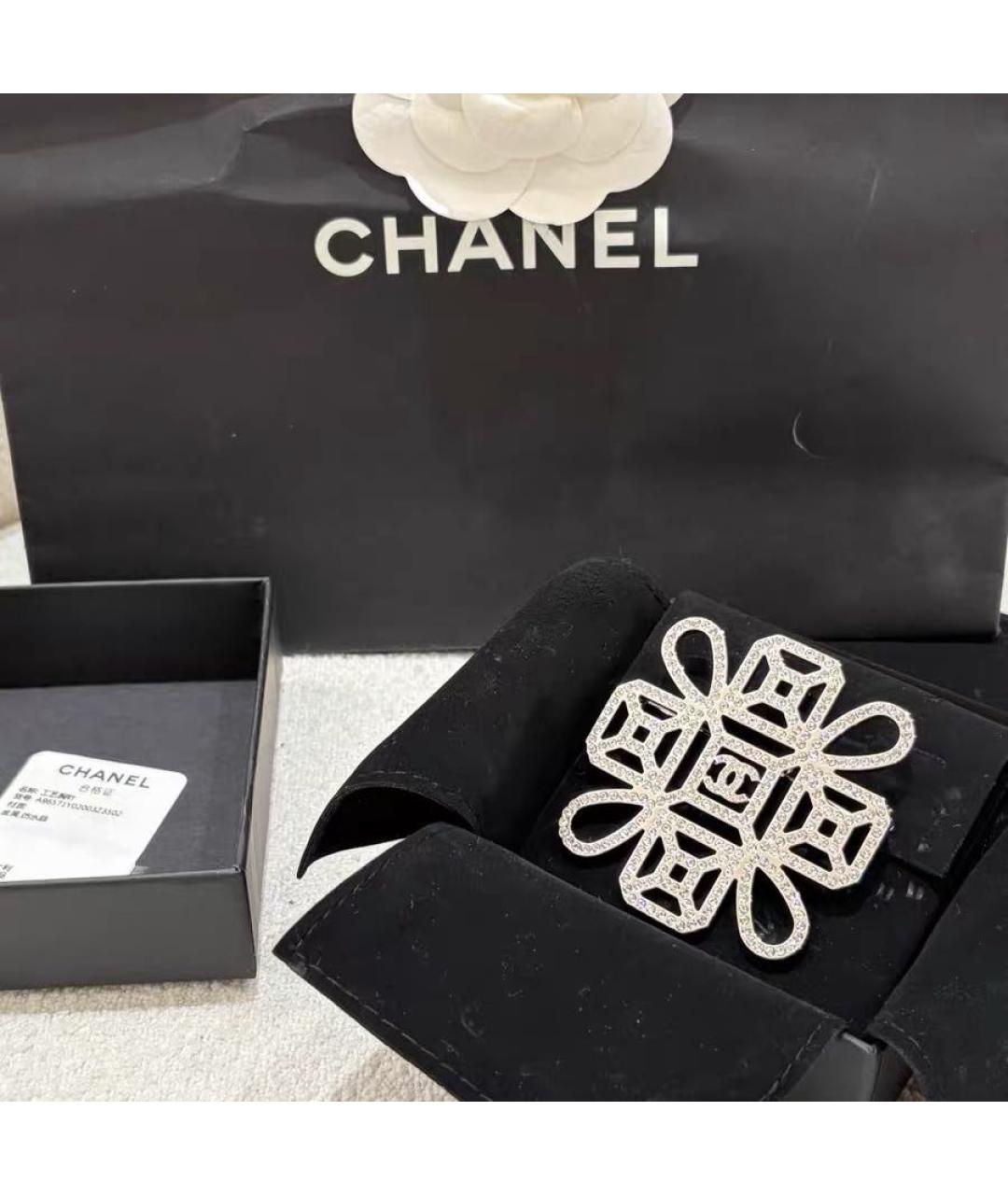 CHANEL Серебряная металлическая булавка / брошь, фото 2