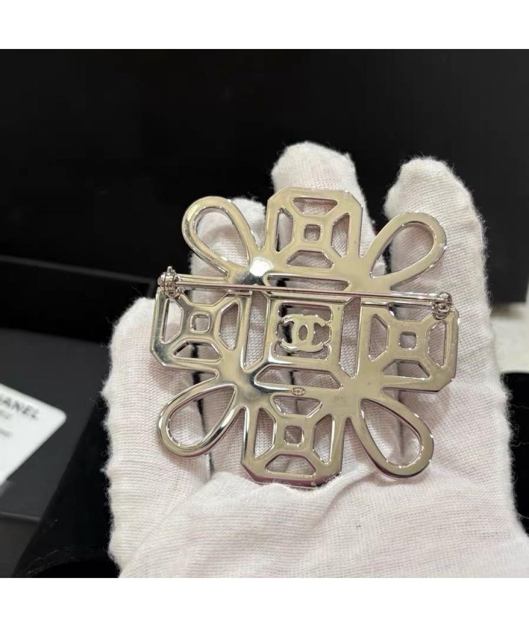 CHANEL Серебряная металлическая булавка / брошь, фото 4