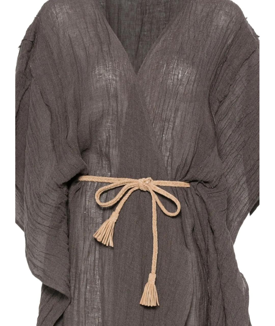 120% LINO Коричневое льняное платье, фото 3