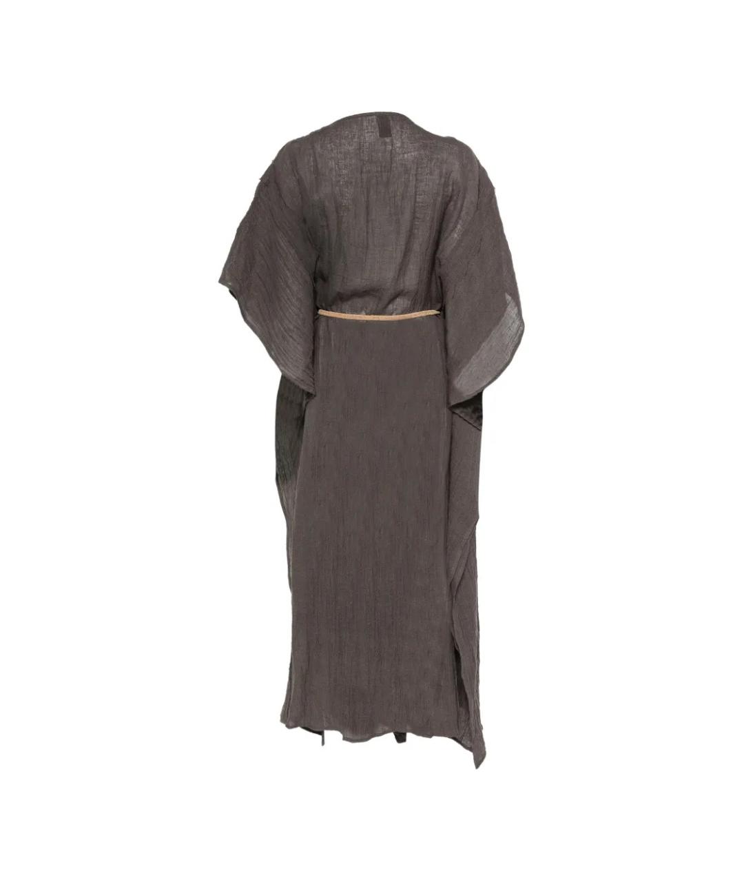 120% LINO Коричневое льняное платье, фото 2