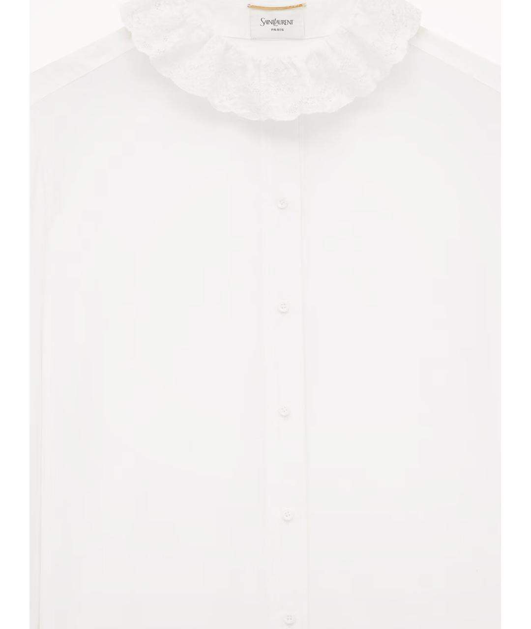 SAINT LAURENT Белая хлопковая блузы, фото 3