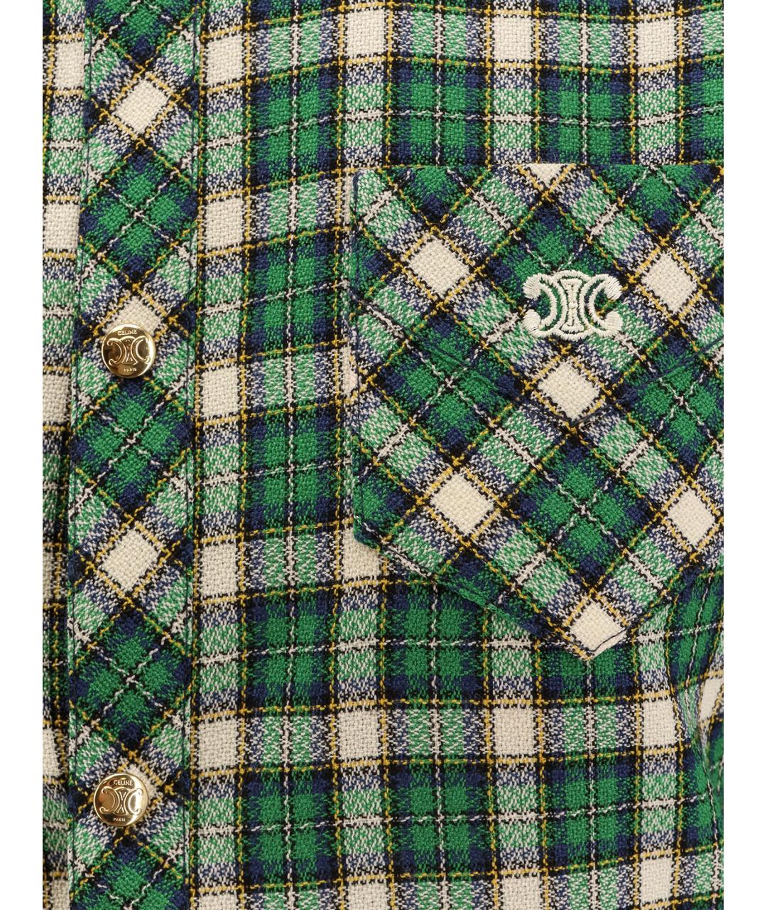 CELINE Зеленые шерстяное повседневное платье, фото 3