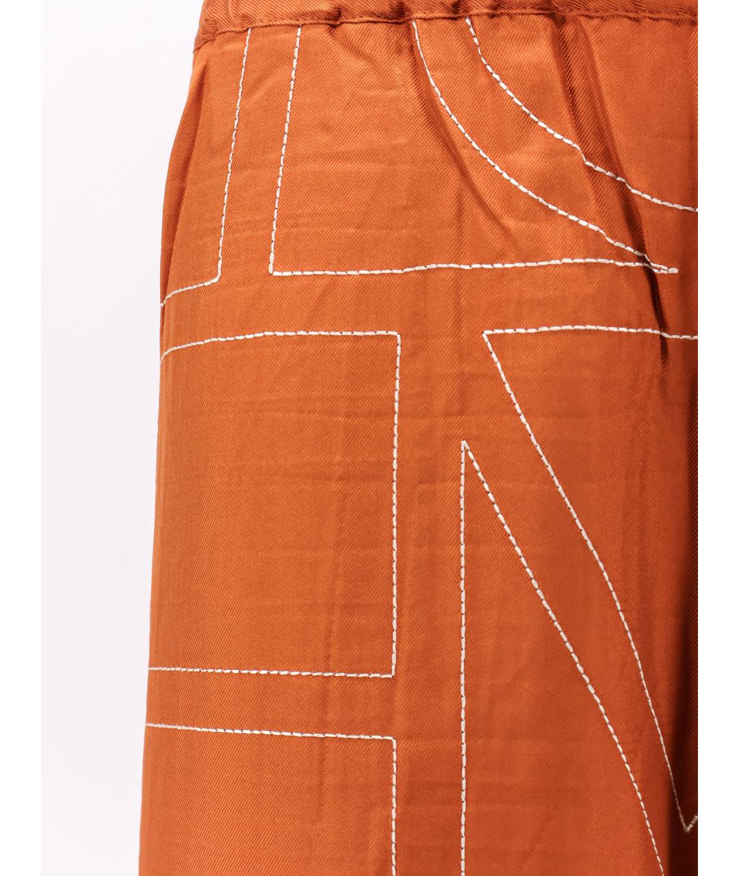TOTEME Оранжевое шелковые прямые брюки, фото 3