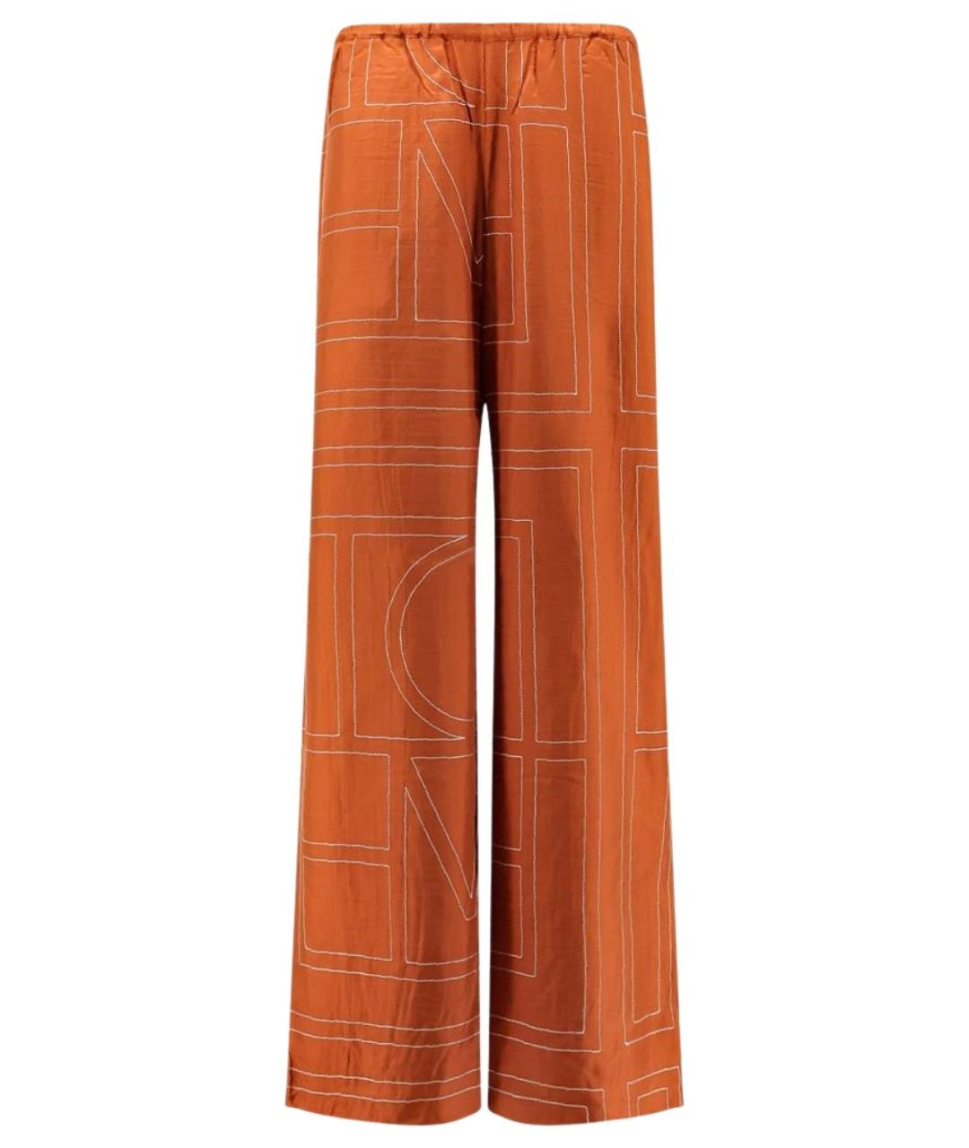 TOTEME Оранжевое шелковые прямые брюки, фото 1