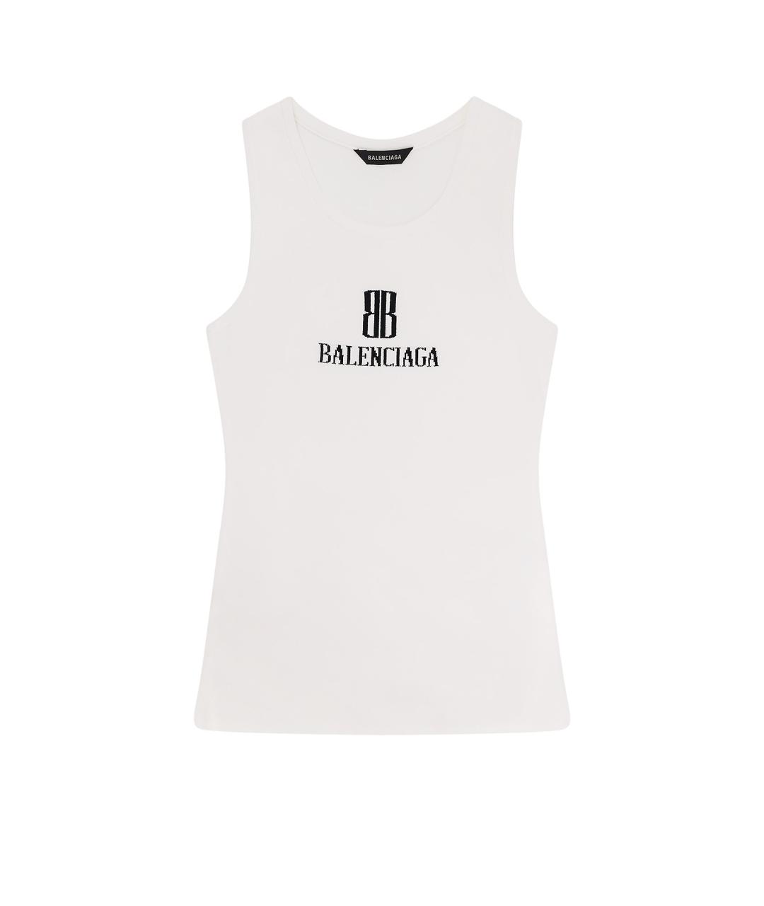 BALENCIAGA Белая вискозная майка, фото 1