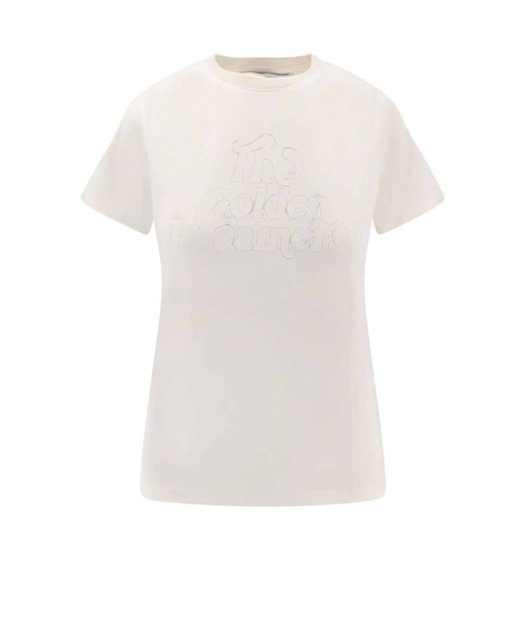 GOLDEN GOOSE DELUXE BRAND Белая вискозная футболка, фото 1