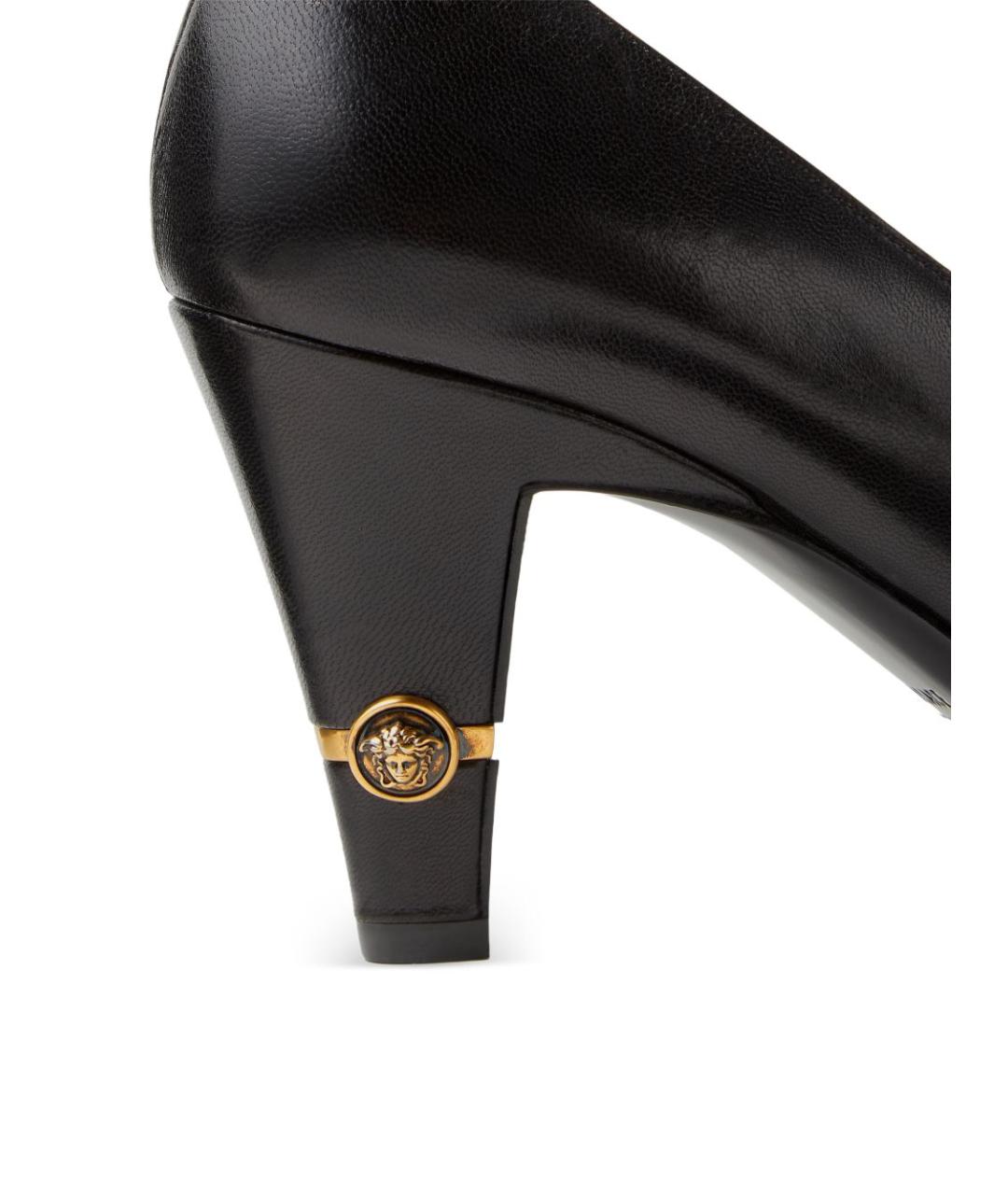VERSACE Черные кожаные туфли, фото 4