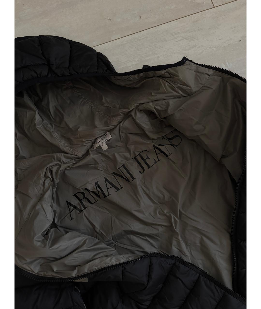 ARMANI JEANS Черная полиэстеровая куртка, фото 3