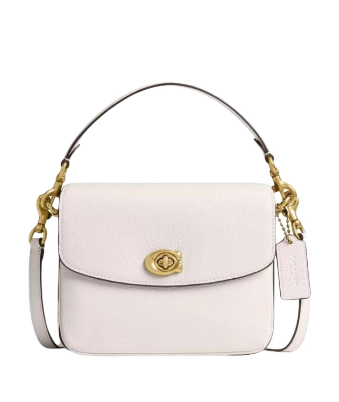 COACH Белая кожаная сумка с короткими ручками, фото 1