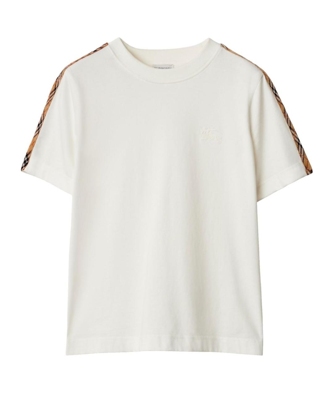 BURBERRY Белая хлопковая футболка, фото 1