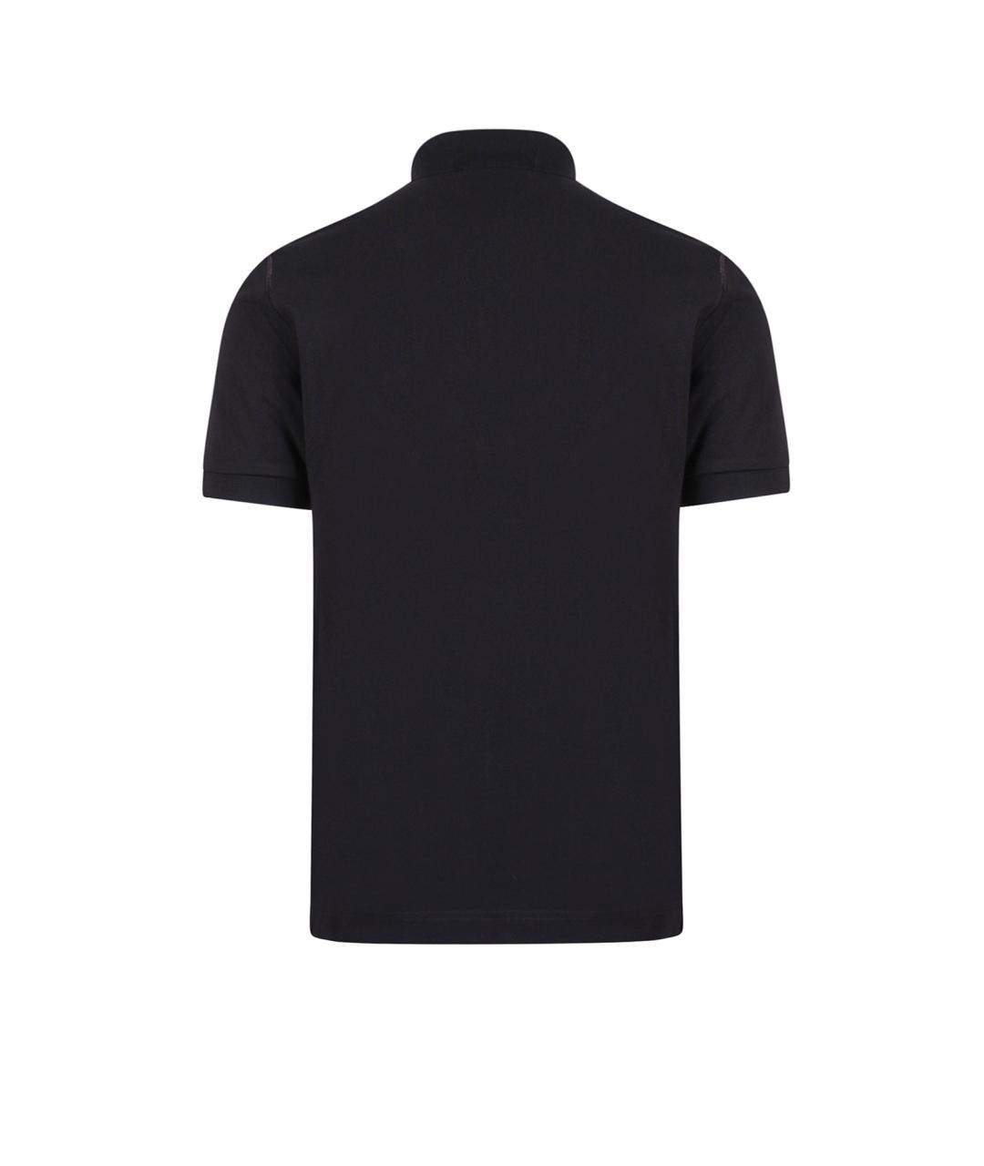DOLCE&GABBANA Черное хлопковое поло с коротким рукавом, фото 2