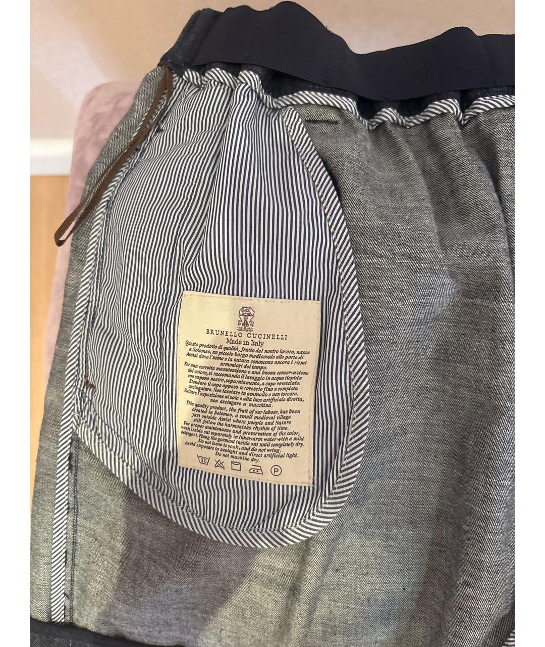 BRUNELLO CUCINELLI Темно-синие деним шорты, фото 4