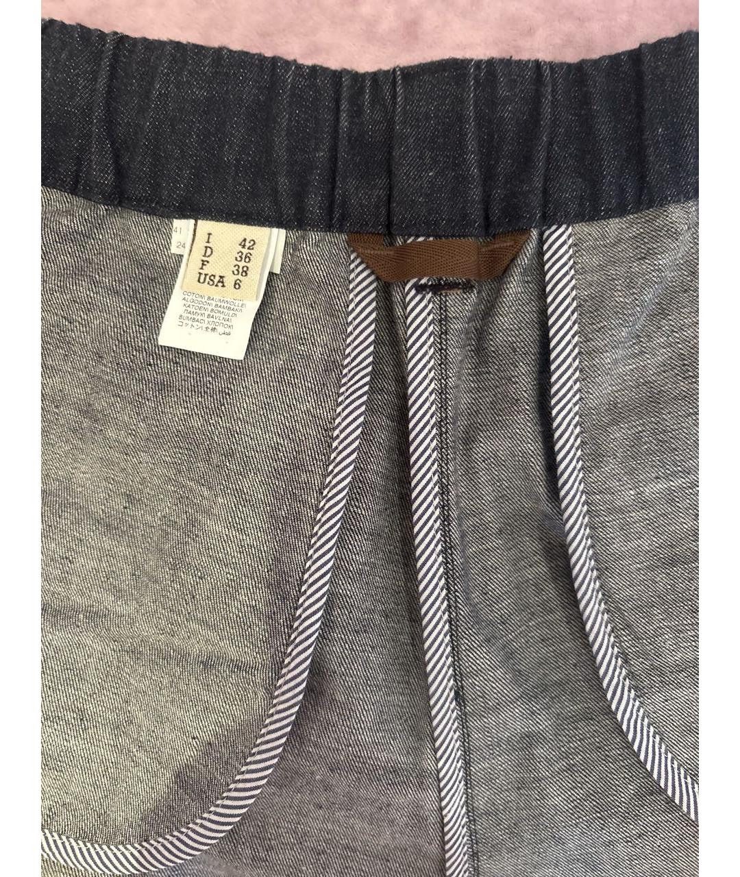 BRUNELLO CUCINELLI Темно-синие деним шорты, фото 5